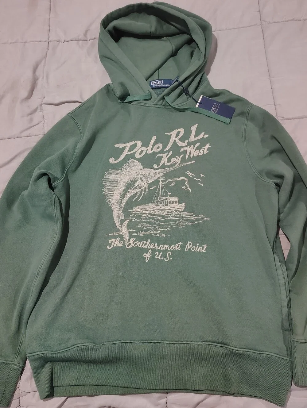 Polo Ralph Lauren Key West Fishing Hoodie Men’s Large Green NWT Sailfish